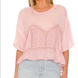 New! FREE PEOPLE | "Fall In Love" Corset Type Tee